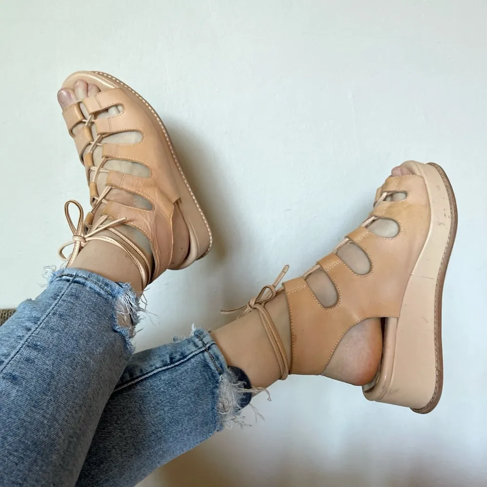 Jeffrey Campbell Leather Platform Lace Up Sandals - Image 2