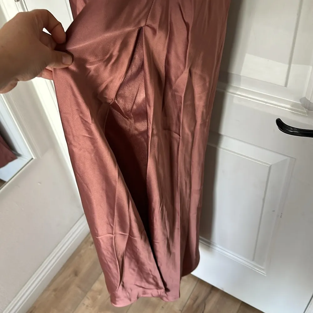 NWT Revelry Skye Satin Desert Rose Maxi Dress Size 10 Pink - Image 12