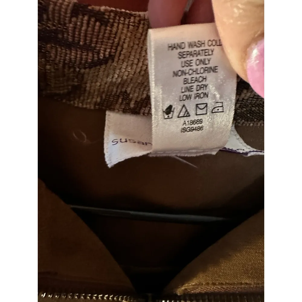 Susan Graver Vintage Womens Brown Full Zip Flap Pocket Faux Suede Western Jacket - Image 14