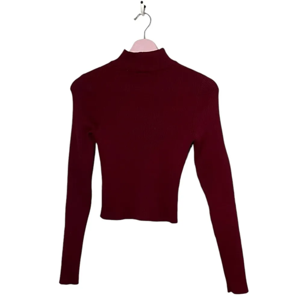 Urban Outfitters laser‎ cutout turtleneck long sleeve crop sweater Medium - Image 3