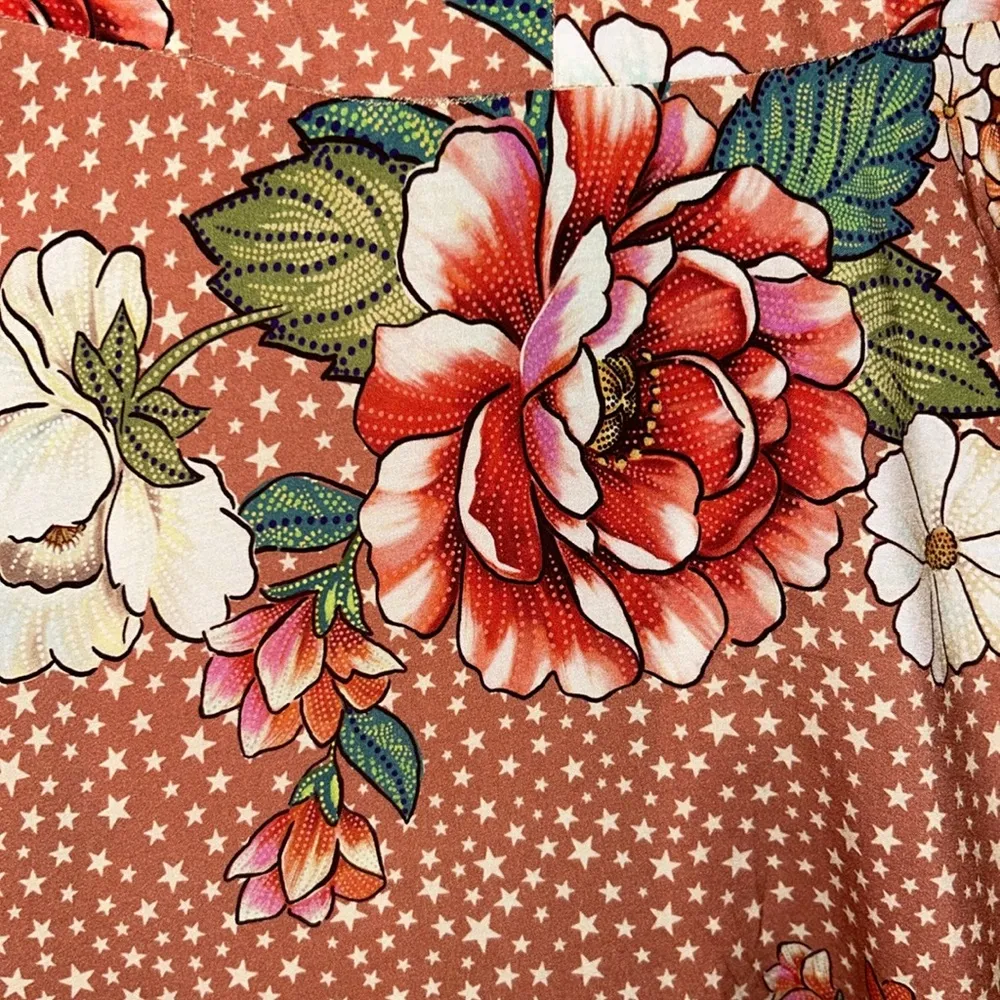 NEW Rare  Brazil Floral & Polka Dotted Rose Multicolor Midi Dress - Image 4