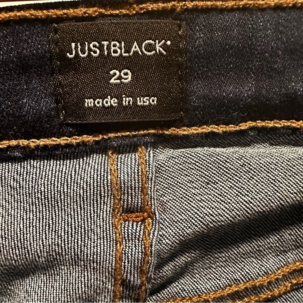 Just Black Denim Blue Straight-Leg Jeans W‎ Fringe Hem Size 29 NWOT Made In USA - Image 9