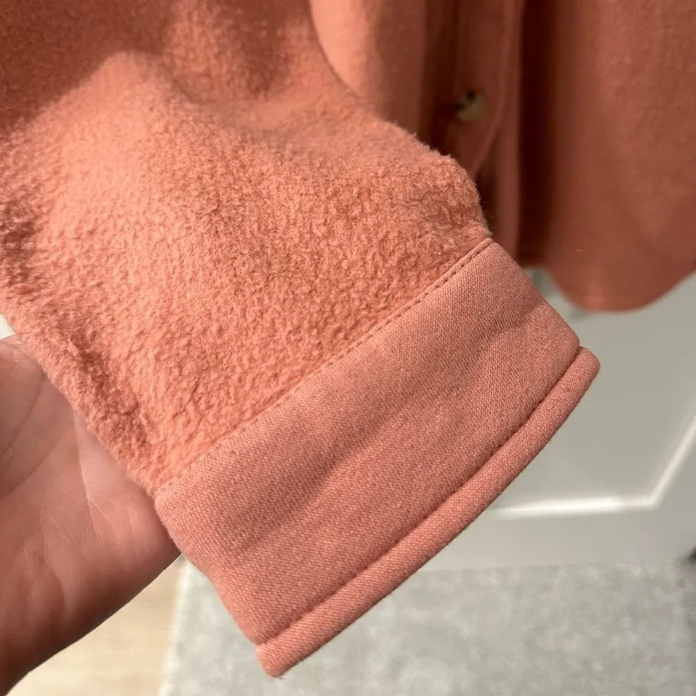 NWT Wonderly Fuzzy button down Shacket in Dull Rose, size L, brand new, pink - Image 6