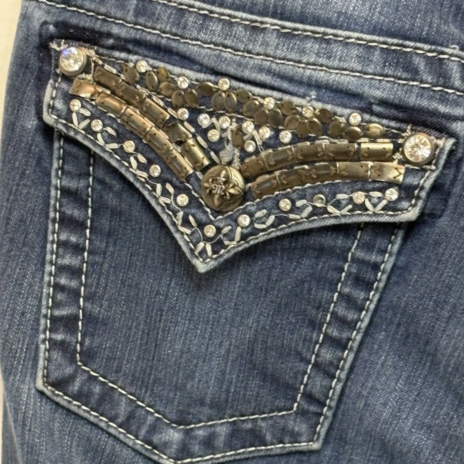 Miss Me Jeans JP5489B2 Boot Cut Distressed Size 29 Color DK131 Y2K Embroidered - Image 8