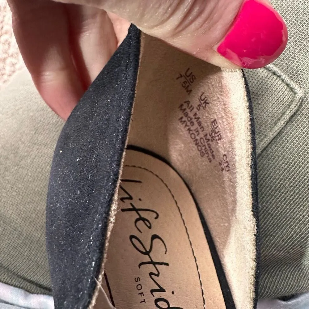 LifeStride Women's Black Peep Toe Mykonos D’orsay Sandal‎ Heels Size 7.5 - Image 14