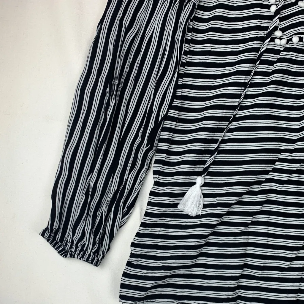 Andree by Unit size small Striped Floral Embroidered Top Johnny boho peasant cot - Image 4