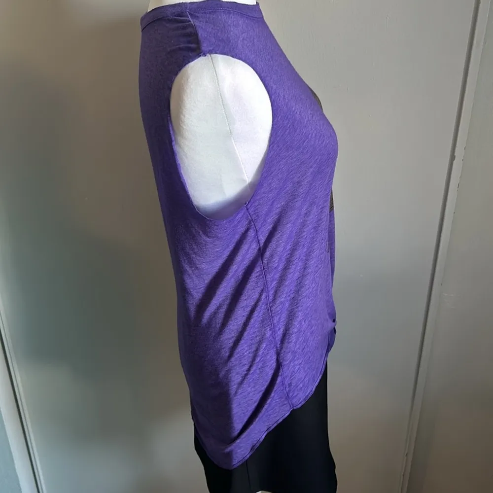 Warrior by Danica Patrick Casual High Low Tie Front Athleisure Muscle T - Image 5