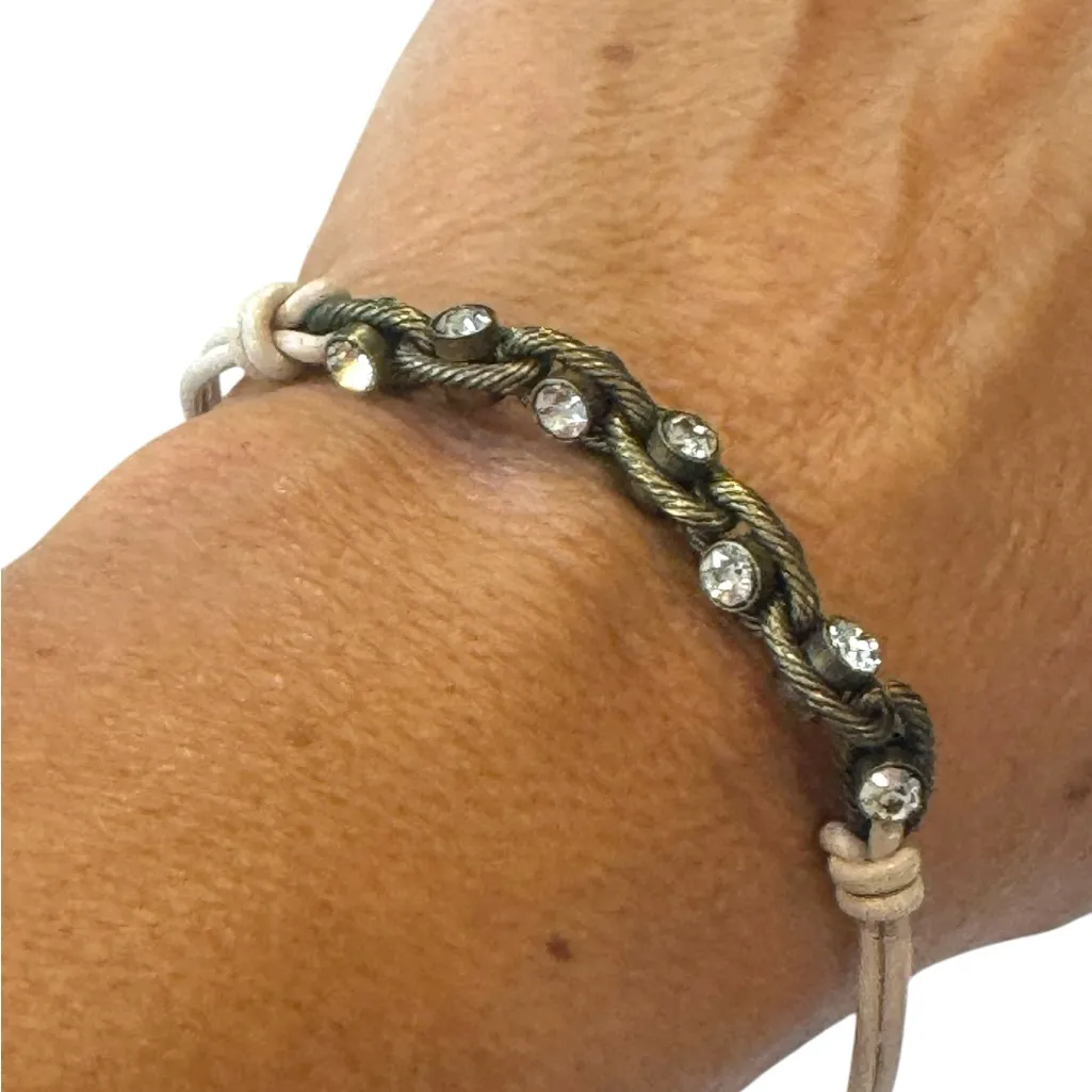 Chloe + Isabel Leather + Crystal Chain Bracelet B239T - Image 2