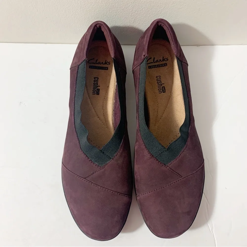 EUC  Collection Everlay Eve Aubergine Suede Slip On Wedge Loafer Size 10M - Image 3