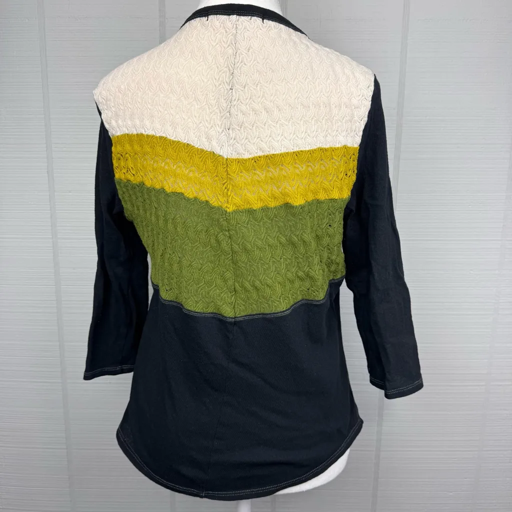 We The Free In Rainbows Baseball Tee Top Colorblock Knit Crochet Multicolor L - Image 5