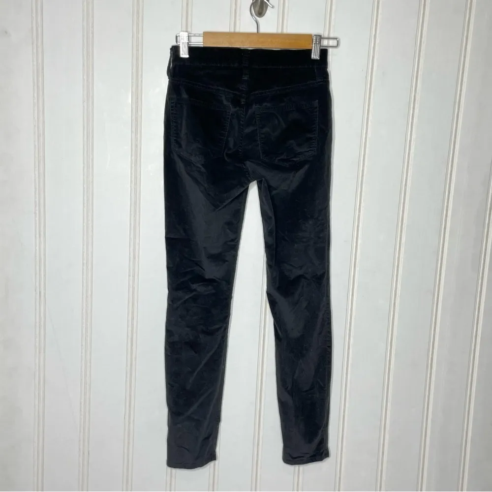 J. Crew High Rise Velvet Toothpick Jeans Black 819 - Image 4