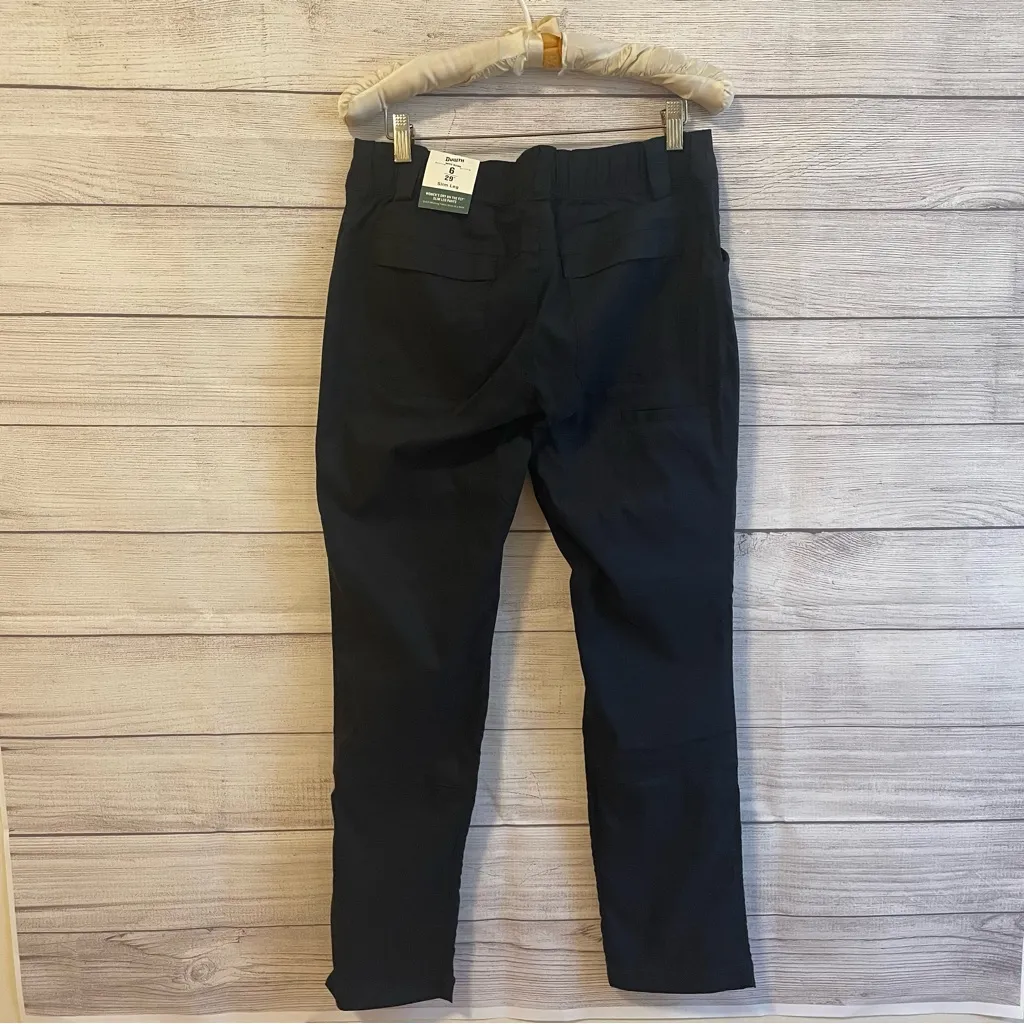 NWT Duluth On The Fly Slim Leg Mid Rise Black Pants Size 6 - Image 4