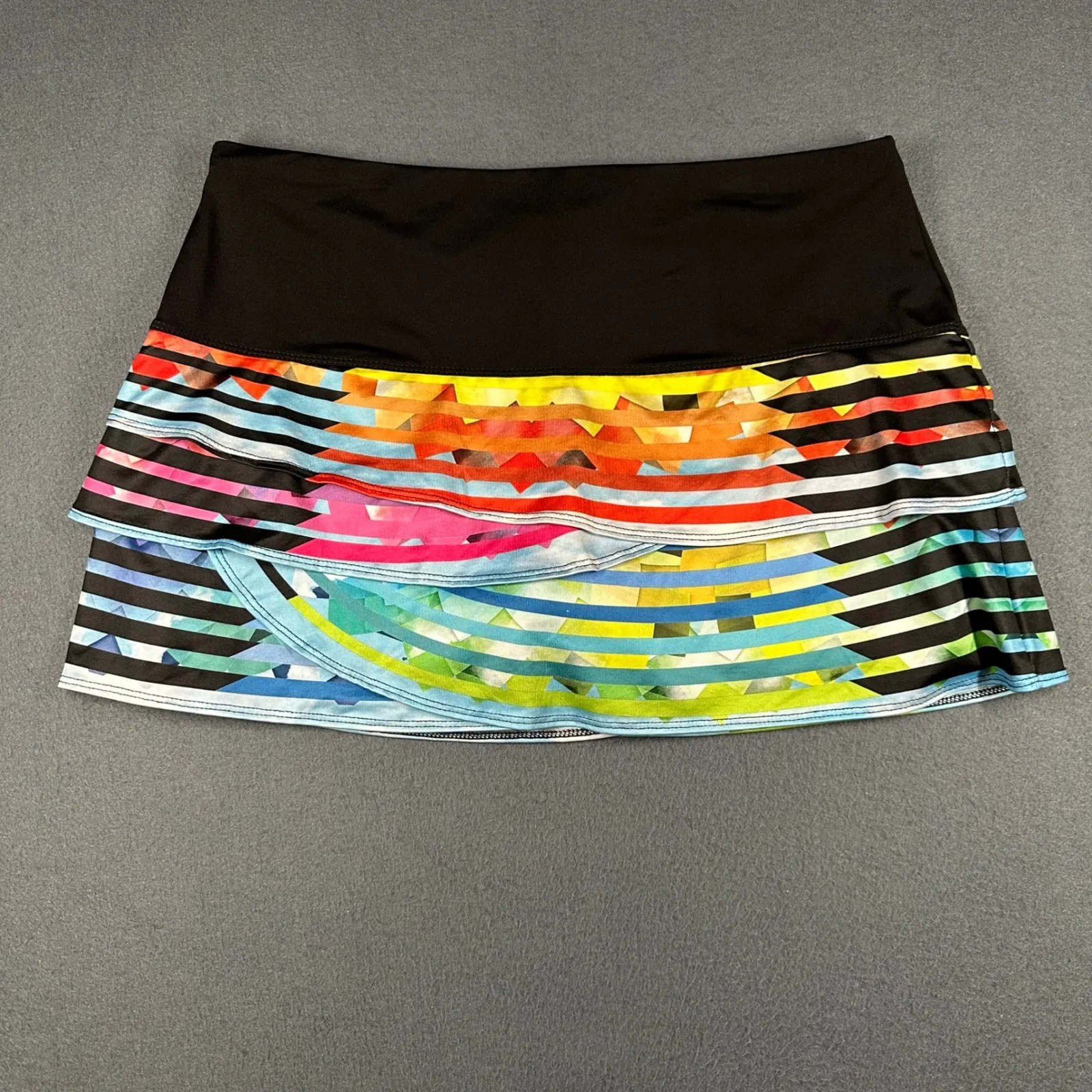 Lucky In Love Skort Womens Large Tennis Skirt Multicolor Athletic Layered Shorts Black - Image 8