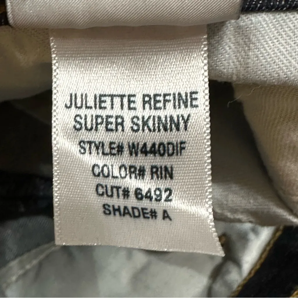 Hudson NWOT Juliette Refine Super Skinny Dark Denim Split Hem Jeans 27 Punk - Image 11