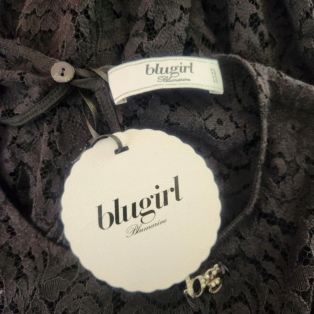 Blugirl Blumarine Black Lace Dress IT 42 US Size 6 Long Sleeve Knee Length NWT - Image 7
