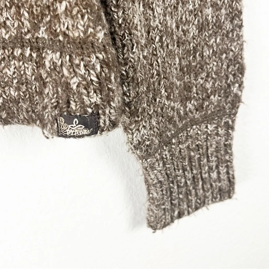 PRANA Brown Marled Long Sleeves V-Neck Knit Cabin Sweater, Size Medium - Image 6