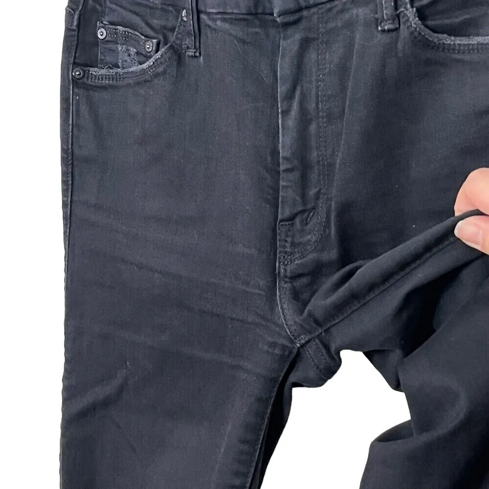 Mother The Looker Ankle Fray Jeans Guilty As Sin Black Women’s 27 Distressed - Image 6