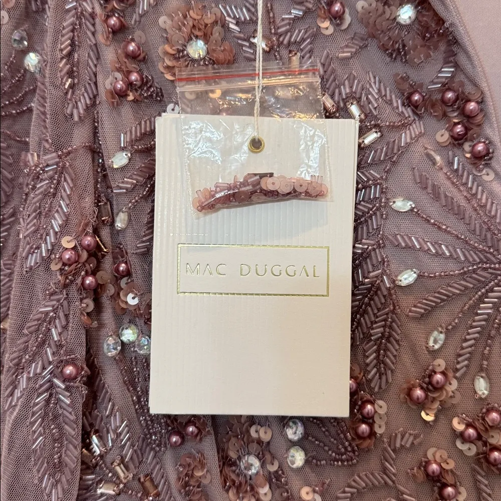 Mac Duggal 93930 Purple Puff Sleeve Embellished A Line Gown Size 10 NWT - Image 10