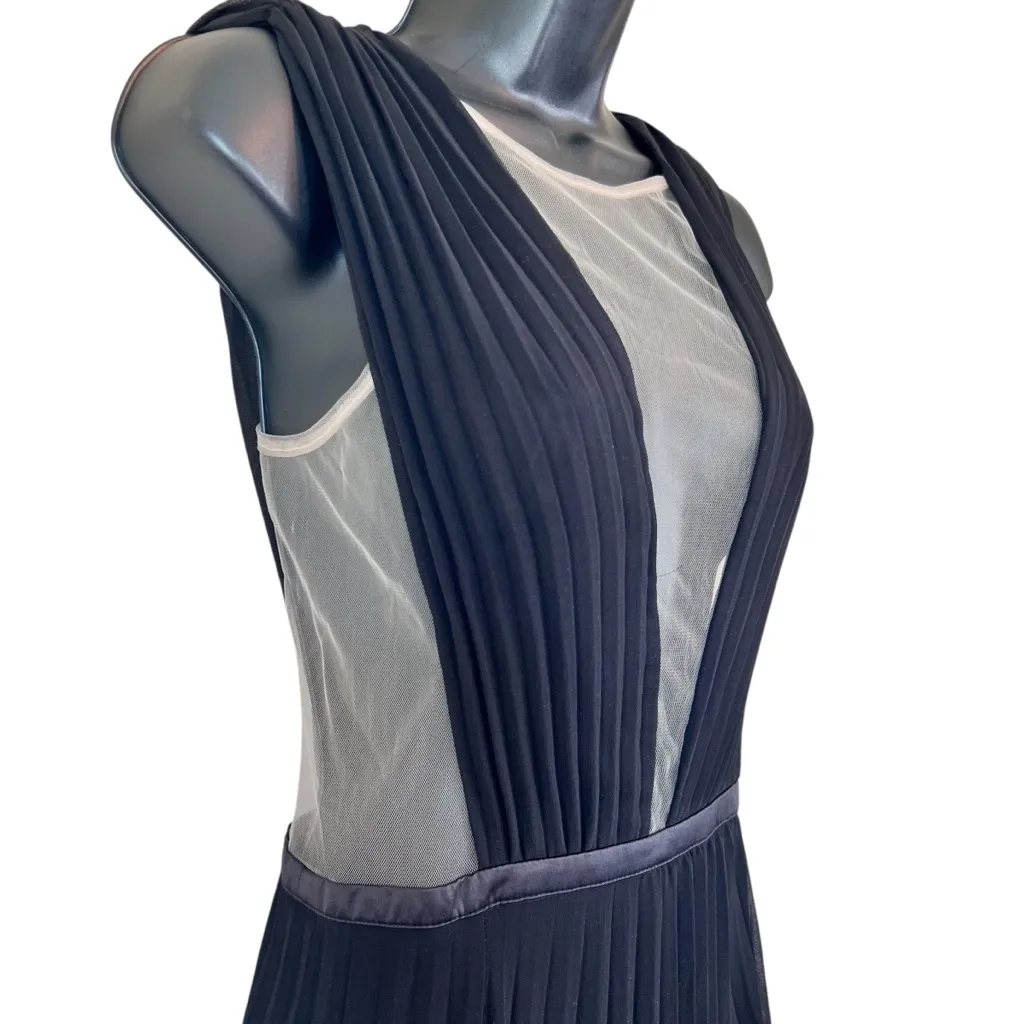 BEBE PLEATED HIGH DOUBLE SLIT GOWN - Image 5