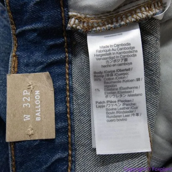 NEW Madewell Petite Balloon Jeans in Corson‎ Wash, 32P - Image 14