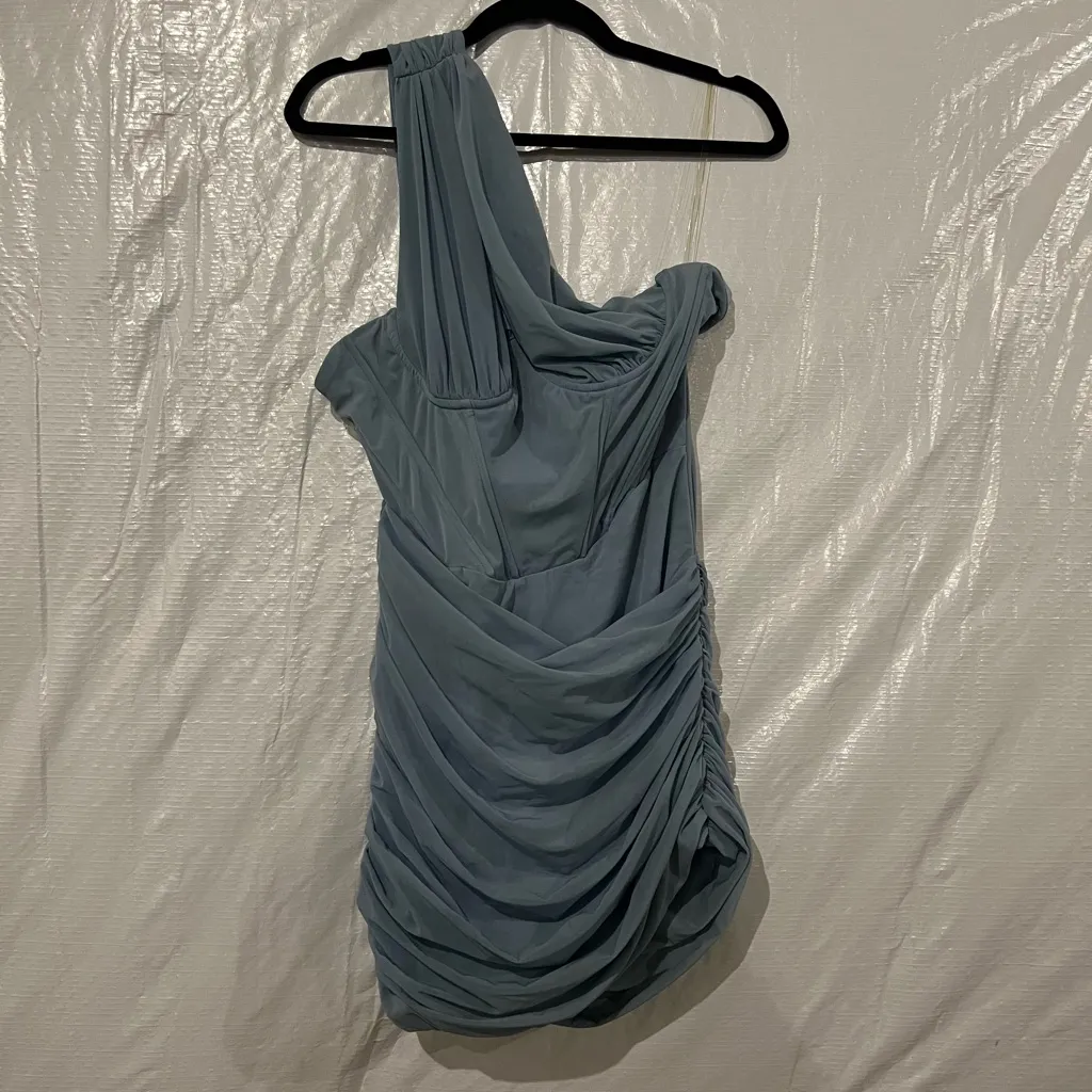 House of Cb Baby Blue Clementine Cutout Mini Dress Size Large Plus Cup $209 - Image 2