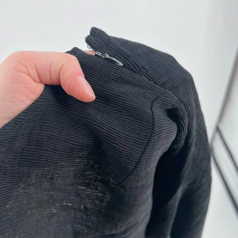 ASTR‎ ARDEN WIDE LEG black crepe ribbed JUMPSUIT large - Image 9