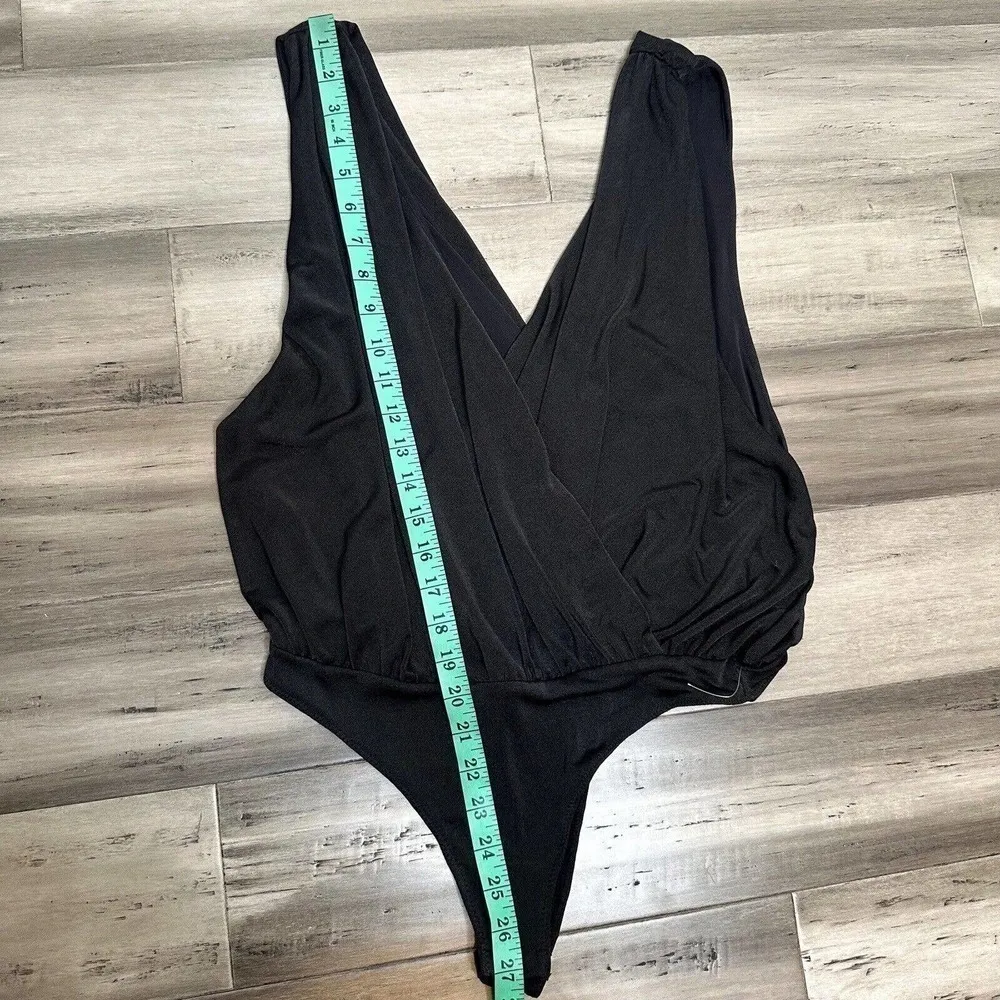 NWOT Free People Intimately Night Owl Bodysuit Women's Thong Black Size M - Image 9