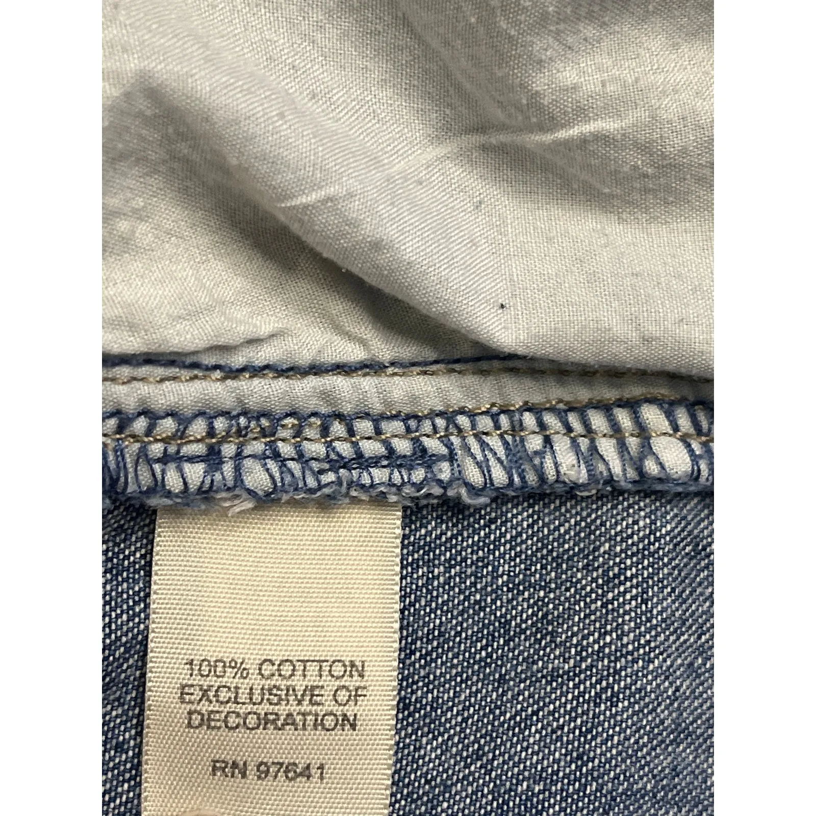 J.Jill cropped patchwork blue jeans, size 12 - Image 11