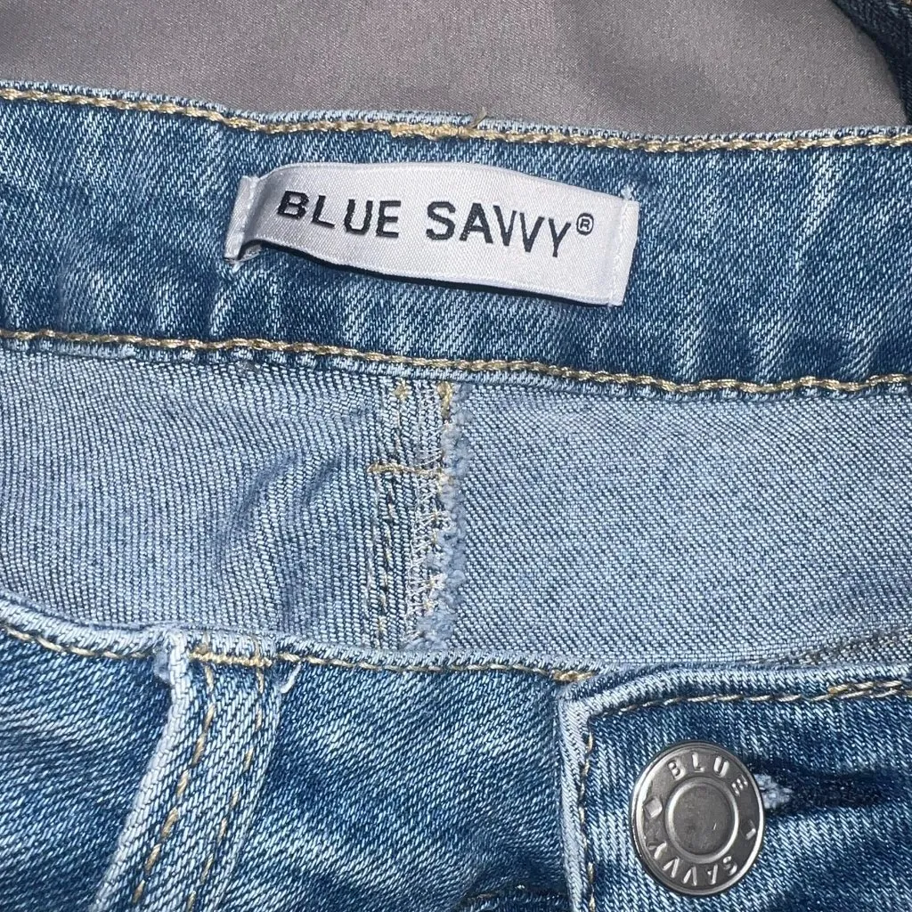 Blue Savvy Distressed Skinny Jeans Women’s W28 L34 Stretch Denim - Image 4