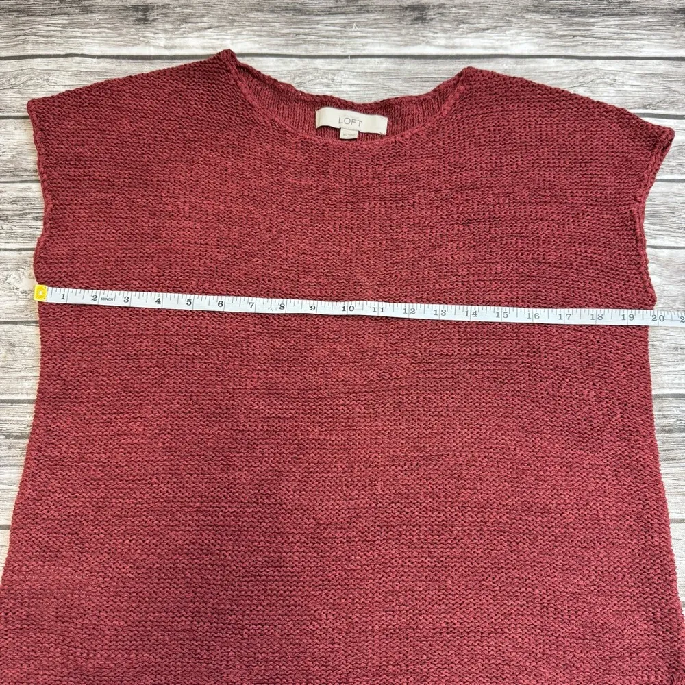 LOFT Women's Tank Top Sweater Blouse XS Extra Small Maroon Burgundy Wine Merlot - Image 9