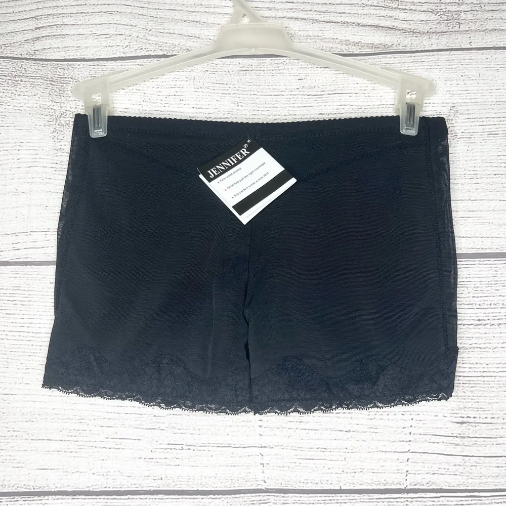 NWT Jennifer Lingerie Black Lace Trim Butt Lifter Butt Shaper Shorts Size Large - Image 6