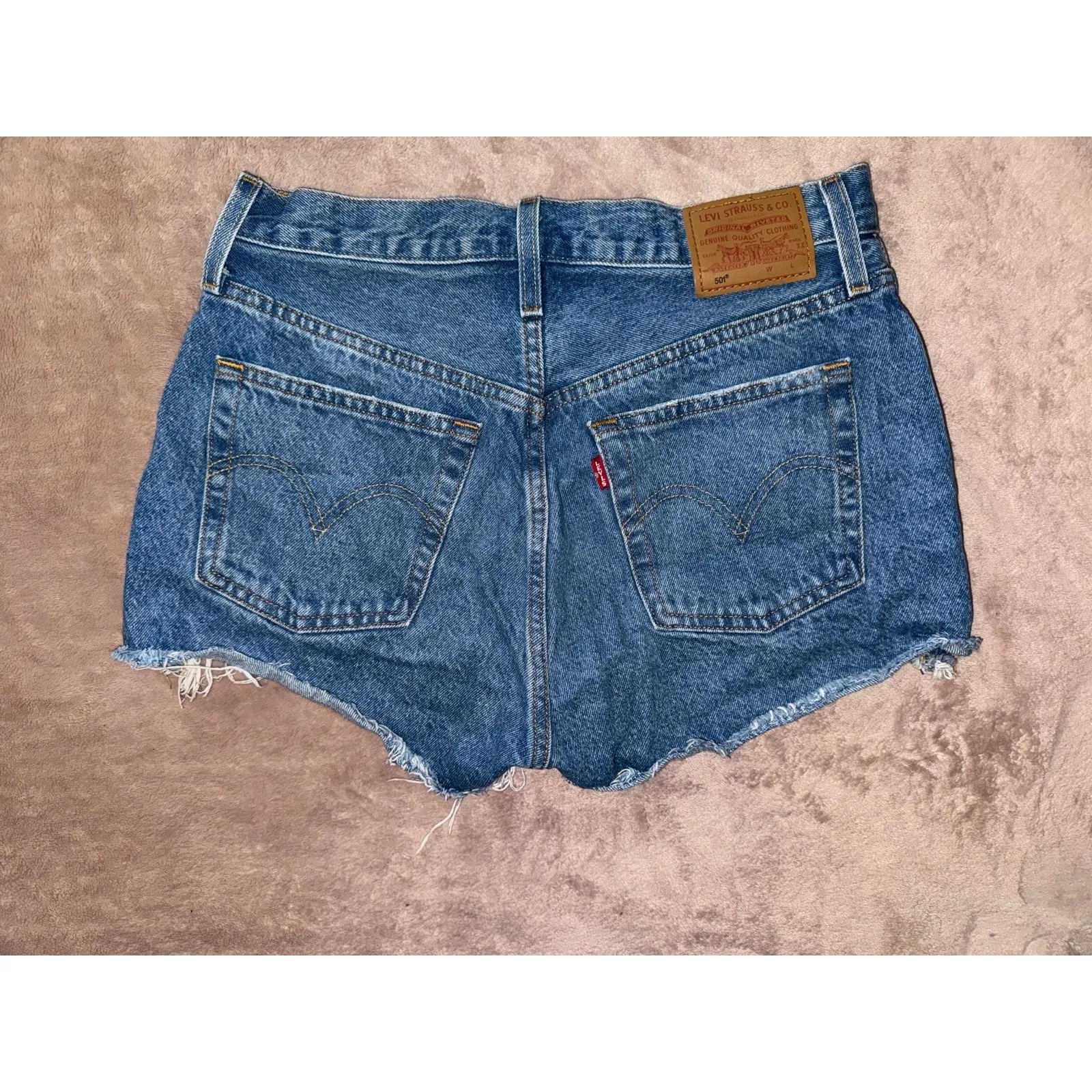 Levi's Women's 501 Original Premium High-Rise Jean Short Shorts Distressed Sz 28 - Image 6