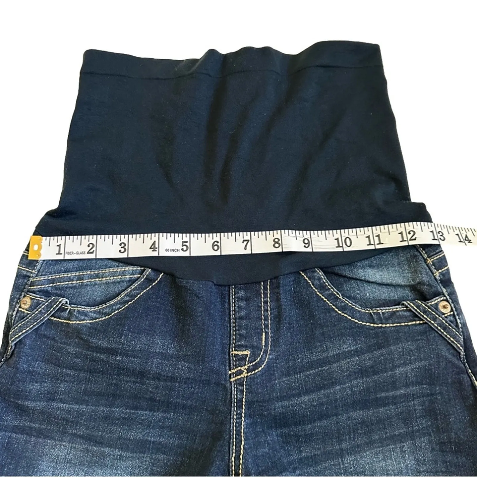 Haute Mama Maternity Shorts Pregnancy Distressed Denim Cuffed Jean Small NWOT Blue Size undefined - Image 8