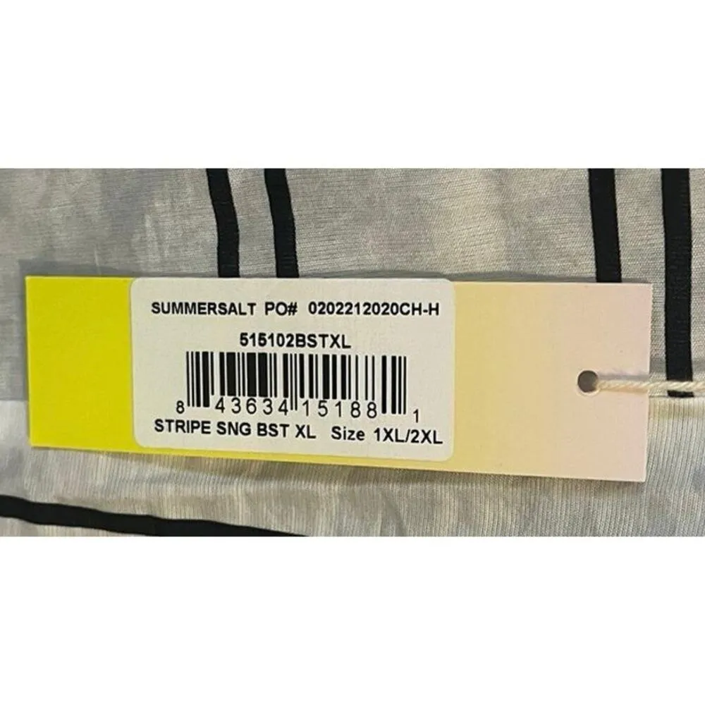 Summersalt Womens XL 1X 2X Easy Breezy Voile Sarong Cover White w/Black Stripes - Image 7