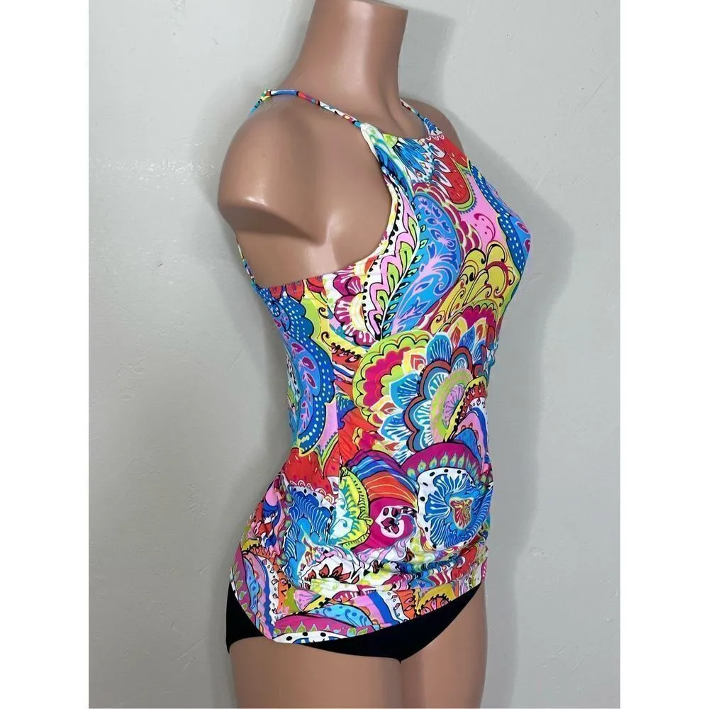 New. Anne Cole colorful tankini set. L-top/M-bottom. Retails $139 - Image 5