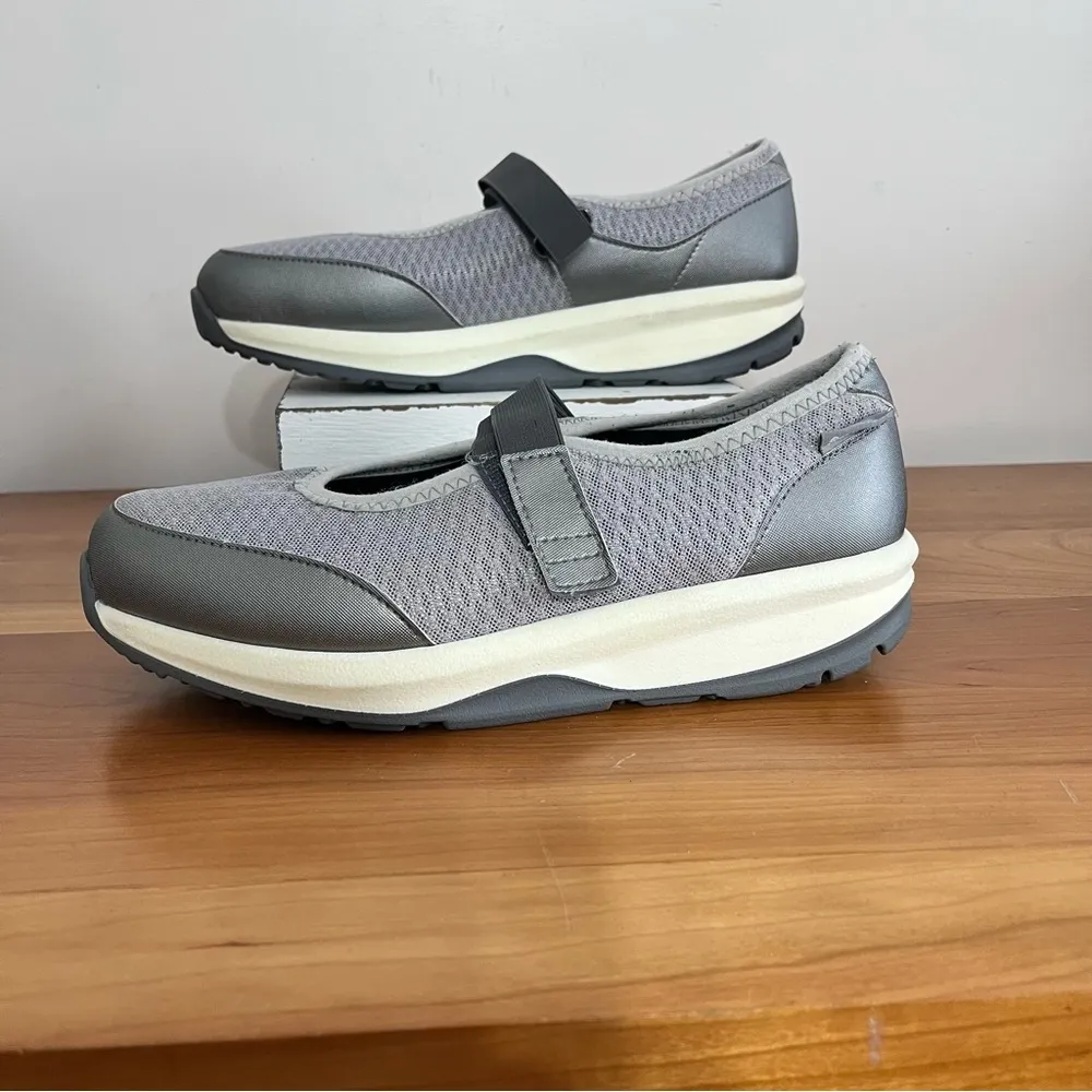P.W. Minor Gray Mary Jane Strap‎ Slip On Sandals Shoes Womens 8 - Image 2
