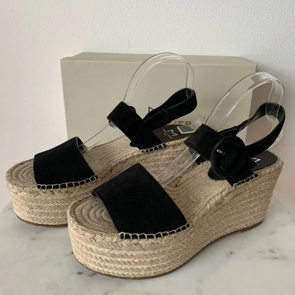 NWT Marc Fisher Rex Suede Sandals Black 9.5 - Image 4