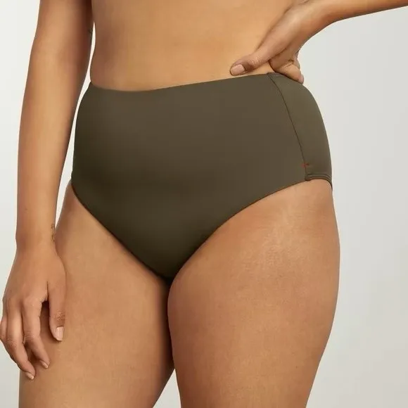 Everlane Womens size L Beech Green The High Rise Hipster Swim Bottom Cheeky - Image 9