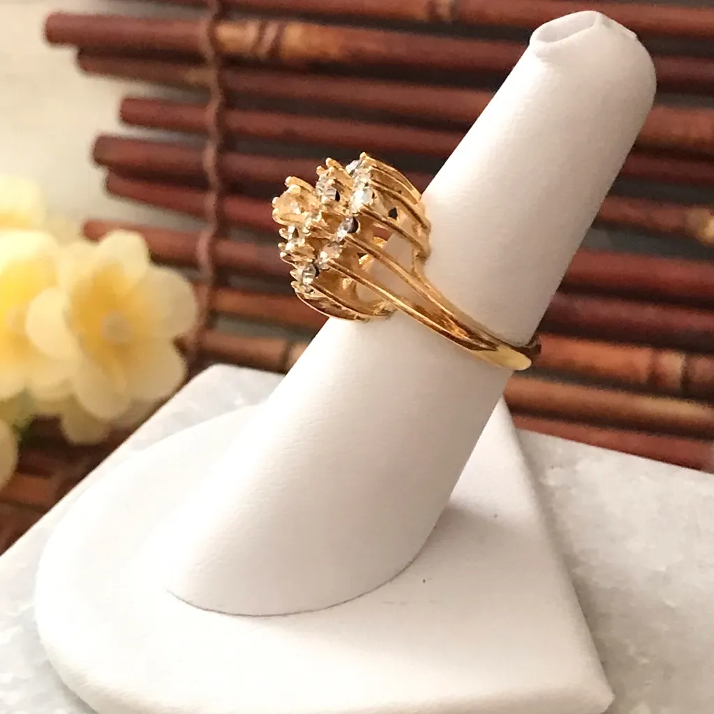 Cocktail Ring Sparkle Galore Size 6 Gold - Image 5