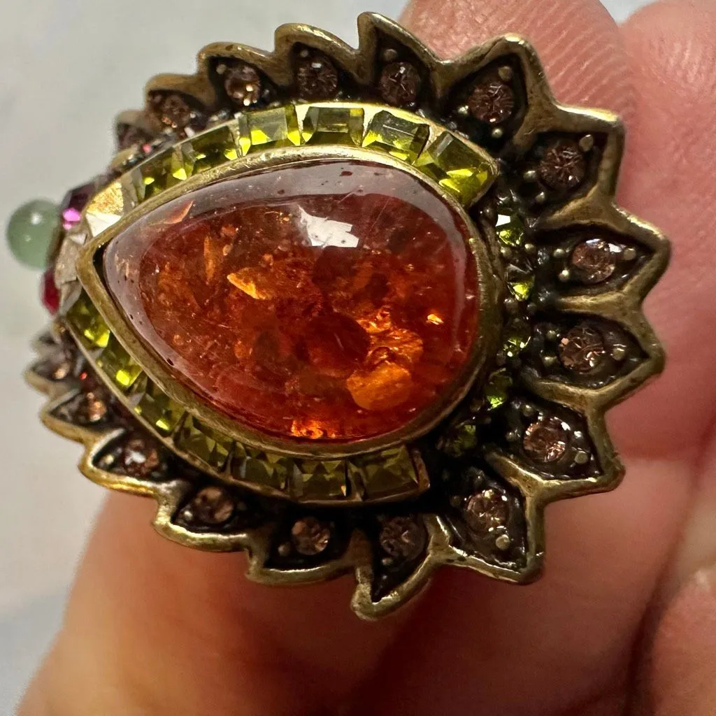 Heidi Daus Amber Teardrop Statement Ring - Image 12