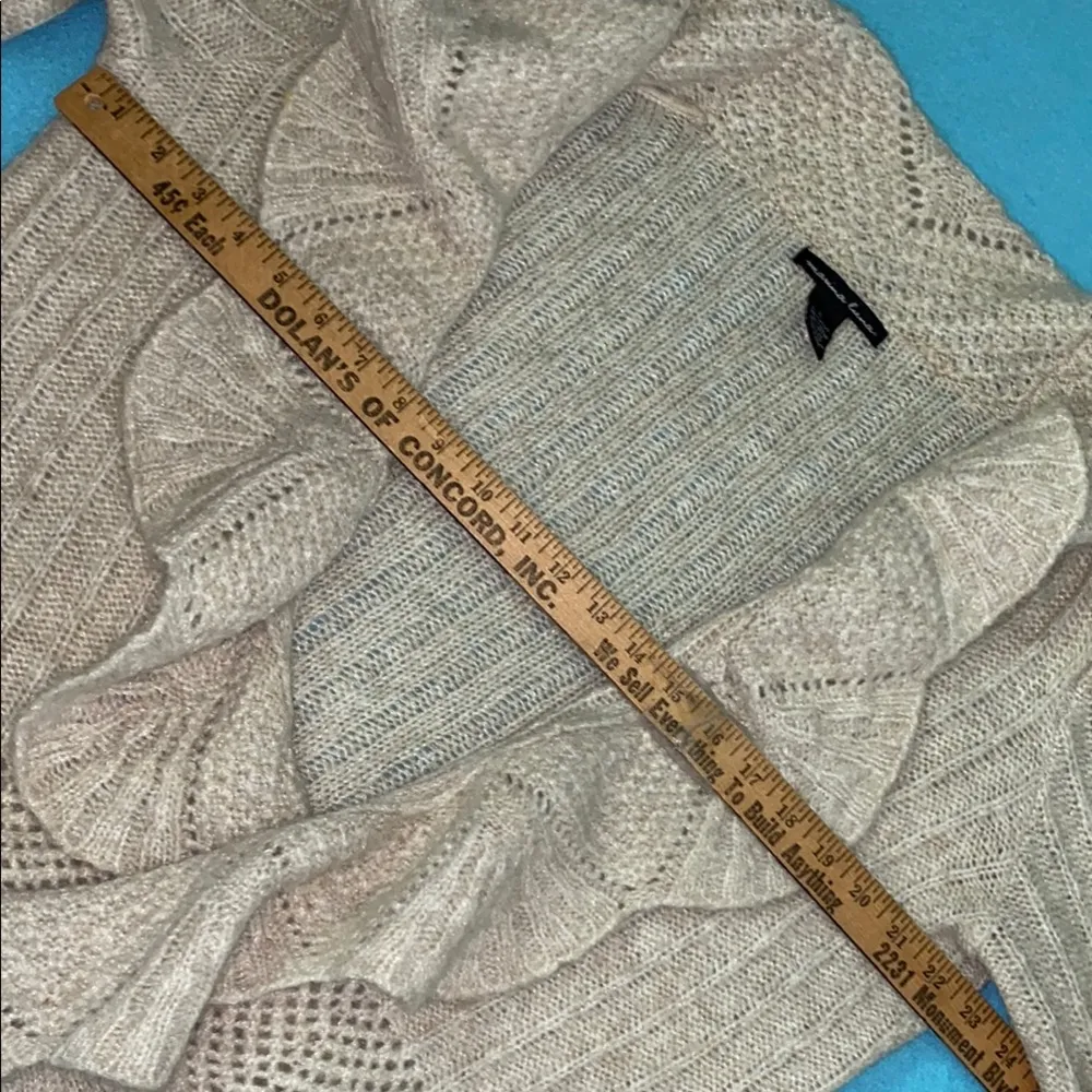MARINA LUNA cardigan wool mohair blend scalloped knit long sleeve NEW size L Size L - Image 7