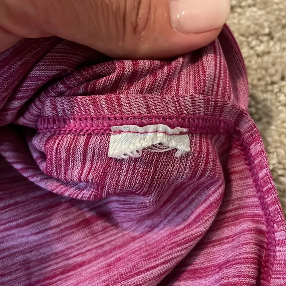 Zella Magenta Heather Scoop Neck Racerback Split Side Workout Tank Top - Image 5