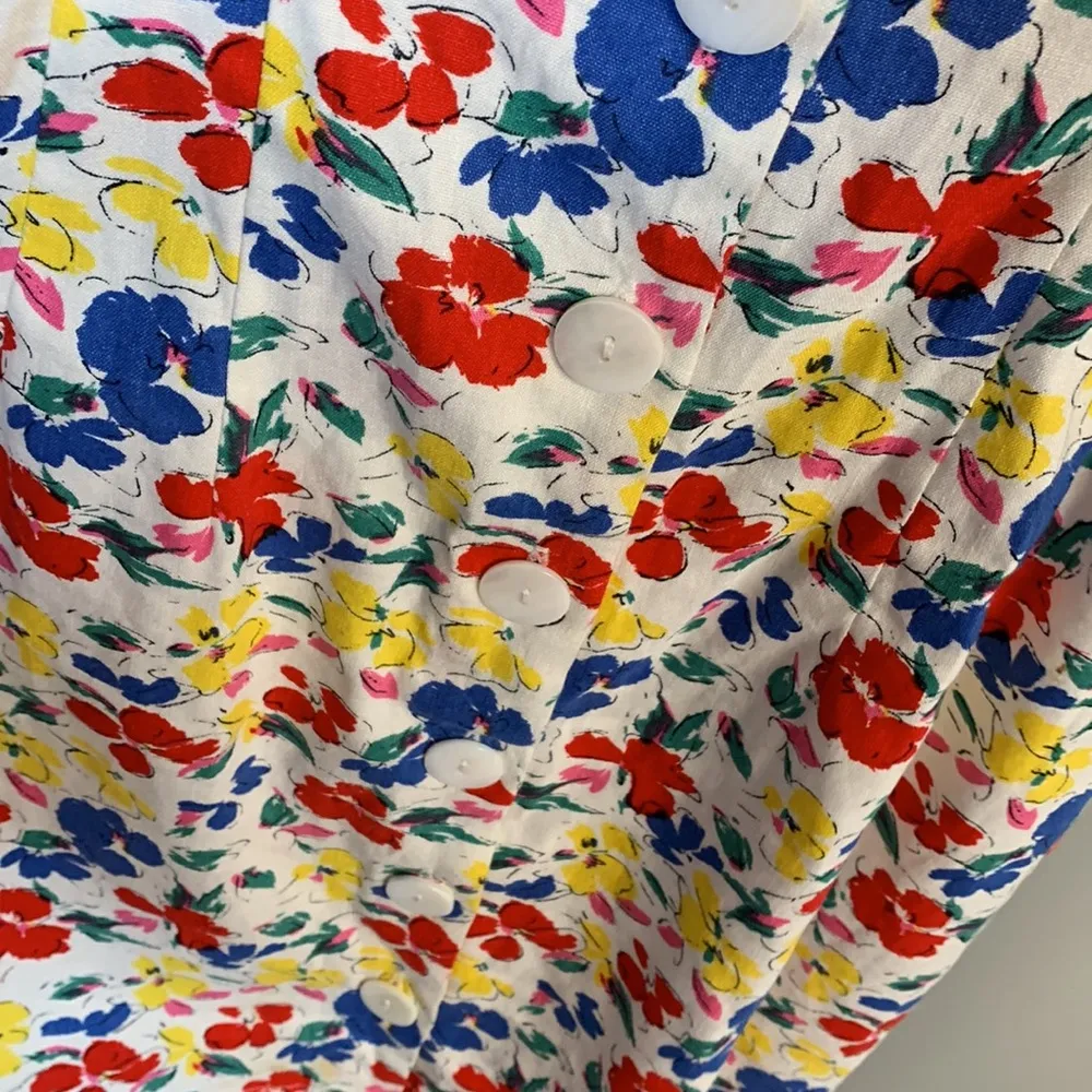 Rixo for Target Cotton & Linen Button Down Dress Size 4 Red - Image 3