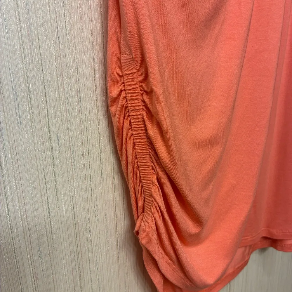 Trina Turk One Shoulder Top L | Draped Asymmetric Coral Jersey Knit Tank Blouse - Image 5