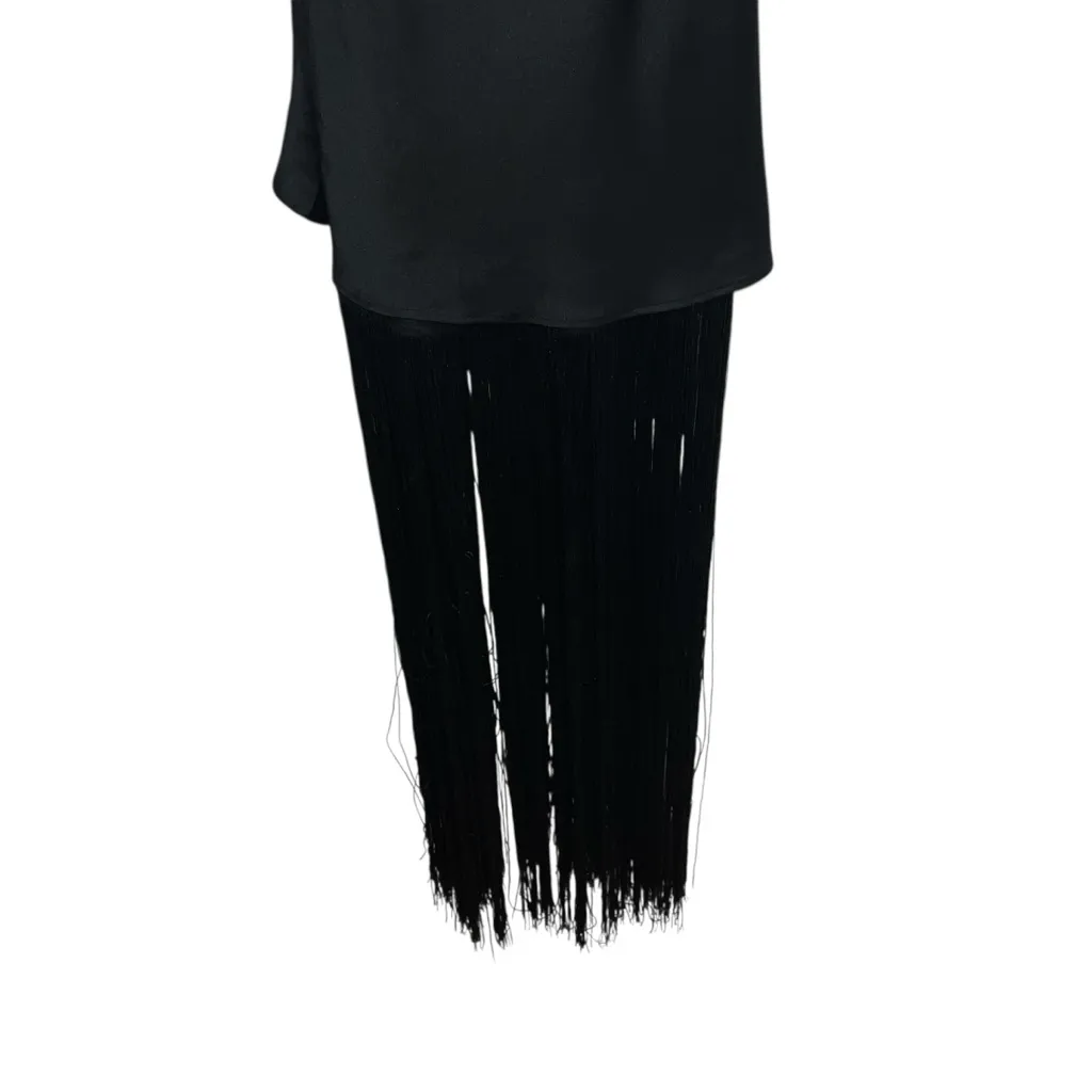 NEW NWOT Show Me Your Mumu Jasmine Fringe Halter Maxi Dress Black Luxe Satin - Image 11