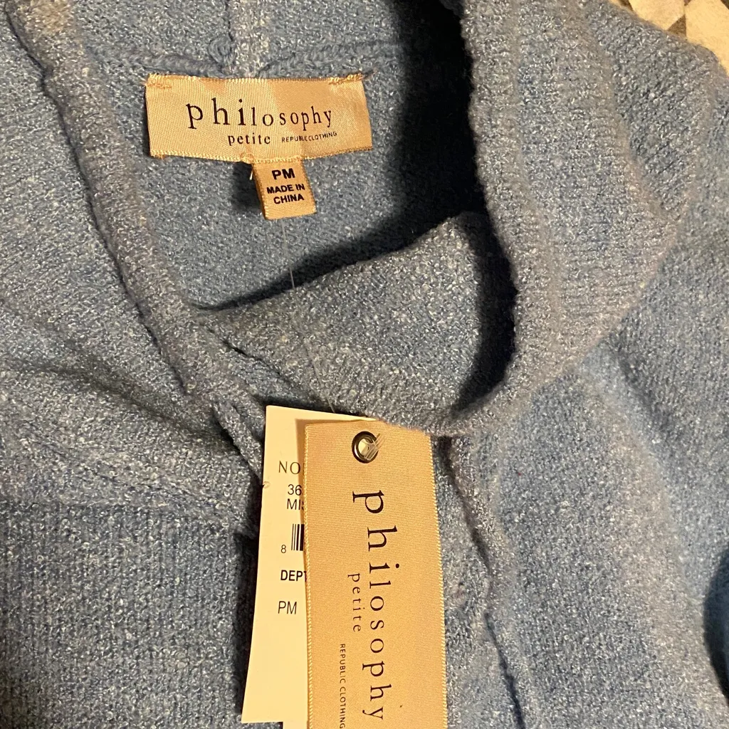 Philosophy Light Blue Cowl Neck Sweater - Image 4