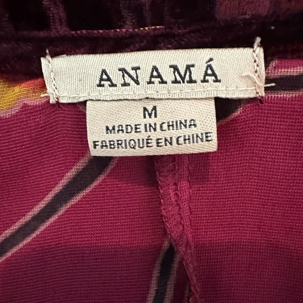 Anama USA Anama size medium wine floral velvet cardigan kimono - Image 5