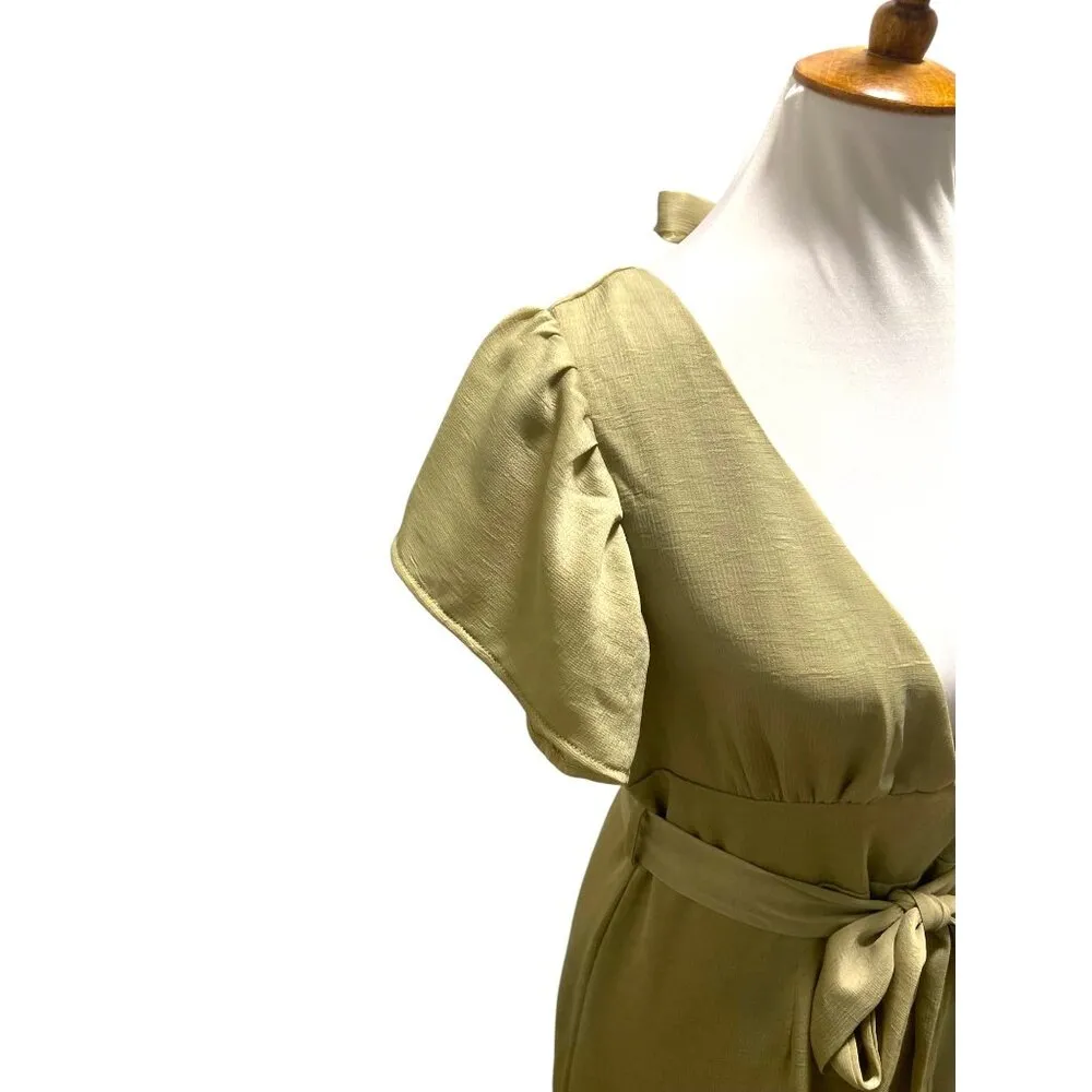 Petal & Pup Orin Flutter Sleeve Jumpsuit Beige Size 8 NWT Beach Boho Coastal - Image 9