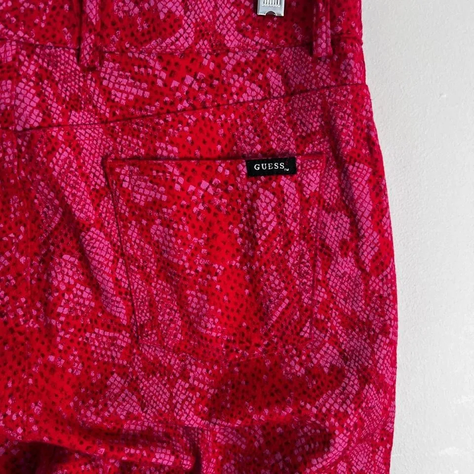 VINTAGE 90'S RED GUESS SNAKESKIN JEANS‎ - Image 5