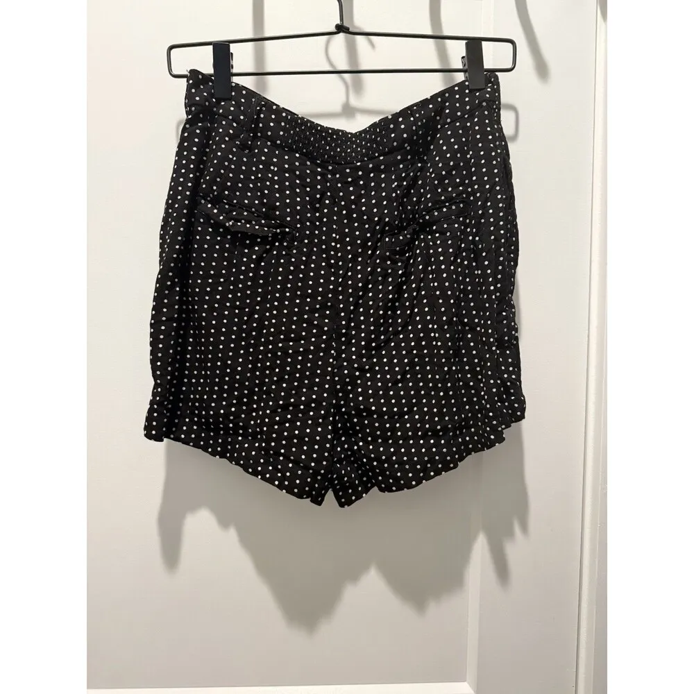 Free People Magdalene High-Waist Black Polka-Dot  Rayon Shorts Size 0 - Image 4